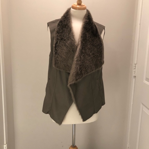 New Look Jackets & Blazers - Faux Leather and Fur Vest